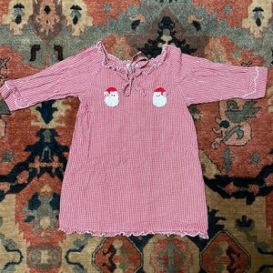 Sweet Dreams Toddler girls red check Santa nightgown 2T cotton